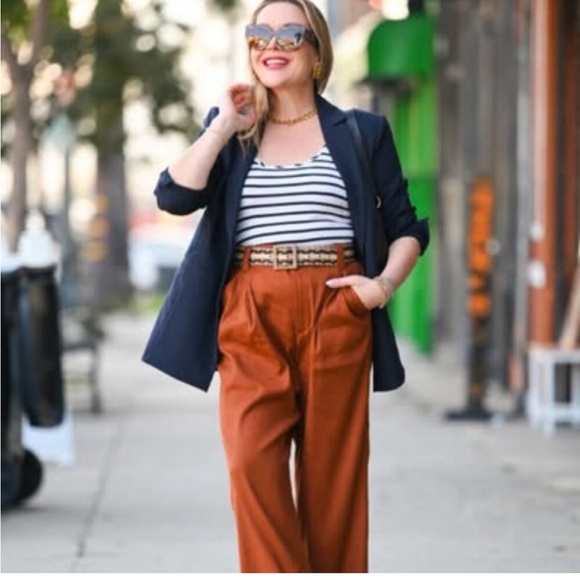 Cabi Cruise Crop Pants Linen Blend Elastic Waist Back Spring 2024 Sienna Small - Picture 7 of 8